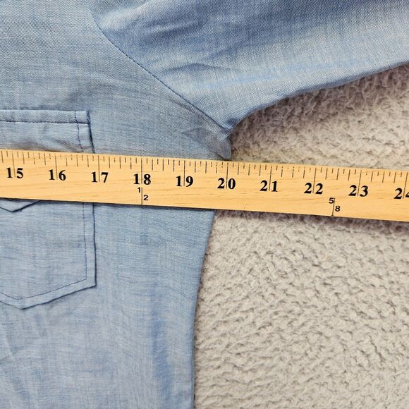 Vintage Wrangler Shirt Mens Size 36 Blue Long Sleeves Button Up USA Made - Picture 5 of 7